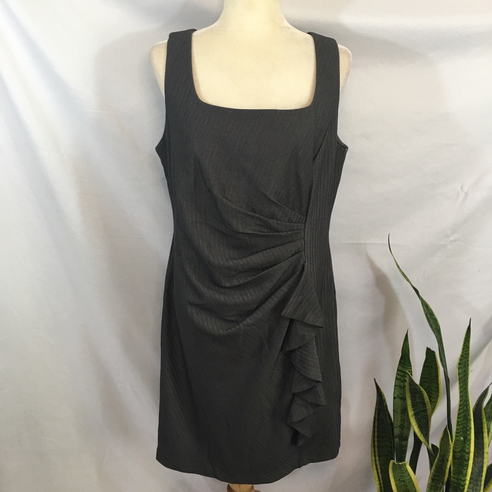 Sleeveless Gray Pinstripe Dress